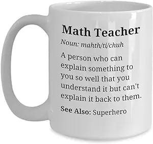 Math Teacher Definition Mug Maths Related Gift Ideas For Male, Funny Present Ideas For Math Lovers, Secret Santa Gifts