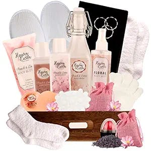 XL Spa Gift Basket for Women Prime!  Luxury Home Spa Bath Gift Set Bath & Body Gift for Women & Teens Includes Slippers, Journal, Socks etc. Unique Pamper Gift Basket to Delight & Indulge every Lady!