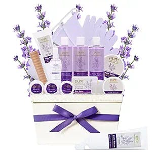 Lavender Bath Spa Gift Set for Him and Her. Bath Gift Basket for Christmas Gift for Women, Couples Gift for Holidays. Gift Set for Bath Body Works to Pamper & Indulge