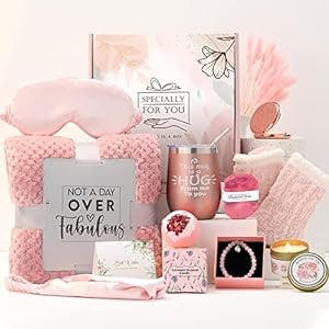 Mothers Day Gifts Care Package for Women, Get Well Soon Gifts for Women, Gift Basket for Women , Cheer Up Gifts for Women, Thinking of You Gifts for Women, Birthday Gifts for Women w/ Tumbler Blanket