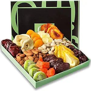 Mothers Day Nut and Dried Fruit Gift Basket - Assorted Nuts and Dried Fruits Holiday Snack Box - Birthday, Anniversary, Corporate Treat Box for Women, Men - Oh! Nuts
