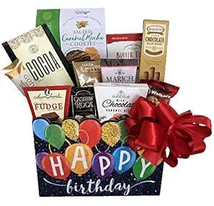 Gifts Arranged Birthday Gift Basket, Chocolate Gift Basket, Snack Foods Gift Basket, Bundled Gourmet Chocolate & Cookies Gift, Birthday Gift Box, Happy Birthday Gifts