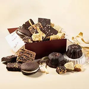 Dulcet Gift Baskets Chocolate Lovers Brownie Ganache Bakery Collection Featuring Fudge Brownies Chocolate Whoopie Pie and More Ideal for Parties, Holidays, Sympathy, Get Well, to Give for Men & Women or Family & Office Gatherings