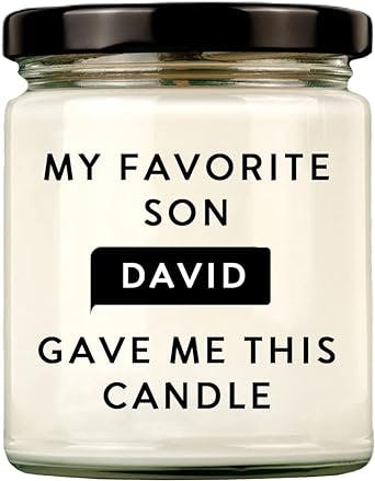 Personalized Gifts for Mom from Son, Funny Mom Candle Custom Name, My Favorite Son Gave Me This Candle, Mom Birthday Gifts, Mom Gifts for Mother's Day Christmas Valentines Day