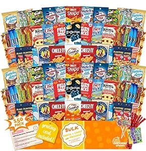 Snack box Care Package (150) Variety Snacks Gift Box Bulk Snacks - College Students, Military, Work or Home - Over 9 Pounds of Snacks! Snack Box Fathers gift basket gifts for men