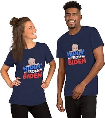Unleash Your Inner Meme Lord with the Christmas Biden Unisex T-Shirt Hiding