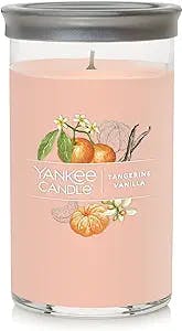 Yankee Candle Tangerine & Vanilla Signature Medium Pillar Candle, 14.25oz, Light Orange