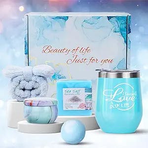 GLGLMA Christmas Birthday Gifts for Women,Valentines Day Gifts,Personalized Gifts, Insulated Tumbler,Relaxation Set Gifts for Mothers Day