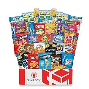 SnackBOX Easter Snacks BOX Care Package (40 Count) Variety Pack Candy Treats Gift Baskets Guys Girls Adults Kids Grandkids Men Women Food Sampler Student Birthday Cookies Chips Finals Snack Packs Office Military and Gift Ideas
