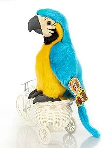 Cute rabbit 12 inch Macaw Parrot Plush Toy Stuffed Animal Toy Plush Animal Doll (Blue)