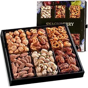 Holiday Mixed Nuts Gift Basket, in Elegant Drawer Window Gift Box, Gift Set for Mothers Day, Birthday Party, Sympathy, Healthy Gift Snack Box for Men and Women. Kosher - Snackberry