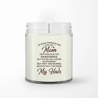 Personalized Soy Wax Candle for Mom Mommy from Daughter Son Kids Gifts Ideas for Mom Not Too Humid Well You Know My HairCustom Name Scented Candle Gifts for Birthday Mothers Day Valentines