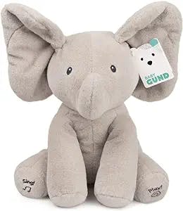 GUND Baby Official Animated Flappy The Elephant Stuffed Animal Baby Toy Plush for Baby Boys and Girls, Gray, 12" (Song Styles May Vary)