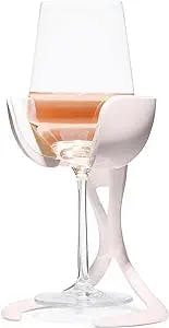 VoChill Stemmed Wine Glass Chiller | Keep the Chill Without Giving Up Your Glass | New Wine Accessory | Separable & Refreezable Chill Cradle | Actively Chills Stemware | Blush, Single