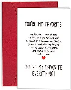 Anniversary Card for Husband, Birthday Card for Boyfriend, Love Card, Boyfriend Card, Valentines Day Card, You Are My Favorite Everything