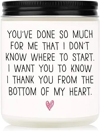 BAUBLEDAZZ Thank You Gifts for Women, Thank You Gifts- Lavender Scented Candle- Thank You Gifts for Friends, Mom, Mothers Day Gifts, Thank You Candle, Birthday Gifts, 7oz Soy Wax