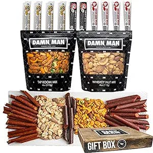 Get Your Snack On: Nuts and Beef Jerky Gift Basket for Men