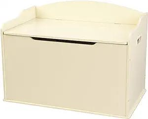 KidKraft Austin Wooden Toy Box/Bench with Safety Hinged Lid - Vanilla, Gift for Ages 3+, Amazon Exclusive 42 x 24 x 32