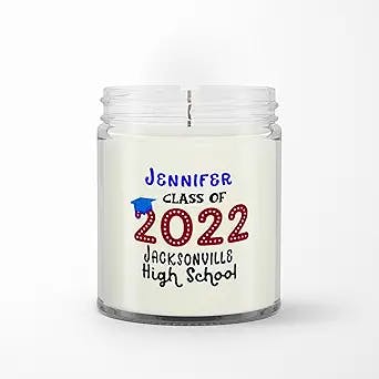 Personalized Soy Wax Candle for Daughter Son Friends from Family Bestie Graduation Gifts Class of 2023 Hat Meaningful Custom Name 9oz Scented Candle Senior Graduate Gifts for Men Women