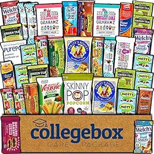 COLLEGEBOX Healthy Snack Box Variety Pack Care Package (35 Count) Gift Basket Kids Teens Men Women Adults Health Food Nuts Fruit Nutrition Assortment Mix Sample College Students Office Final Exams