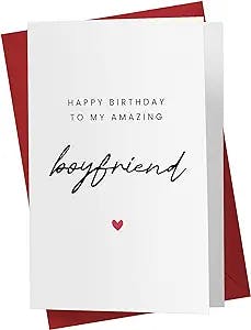 Karto Sweet Birthday Card for Boyfriend - Sweet Boyfriend Card - Perfect Card for Him - Ideal Birthday Card from Girlfriend Simple Boyfriend