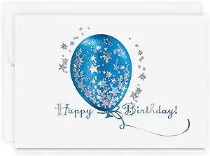 The Gallery Collection - Starburst Birthday Card with Pearl Lined Envelope