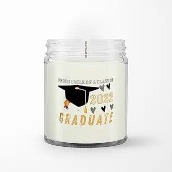 Personalized Soy Wax Candle for Nephew Niece from Uncle Graduation Gifts Ideas Proud Uncle of Class of Year Graduate Custom Name 9oz Scented Candle Senior Graduate Gifts for Men Women