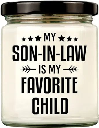 My Son in Law is My Favorite Child Candle Gift for Mother in Law from Son in Law Funny Birthday Gifts for Mother in Law Gift for Mother's Day Christmas Scented Soy Candles