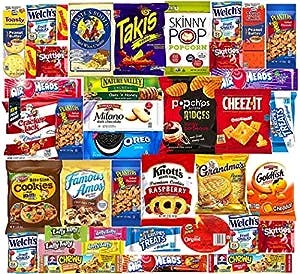 Ultimate Snacks Care Package Comes in Beautiful Gift Box- (40 count) Bulk Variety Sampler, Chips, Cookies, Bars, Candies, Nuts,, Great For Christmas, Office Meetings , Friends & Family, Military, College Students, New Year