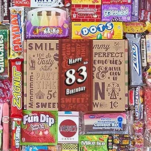 VINTAGE CANDY CO. 83rd BIRTHDAY RETRO CANDY GIFT BASKET - 1940 Party Assortment Candy Variety - Unique Fun Care Package Gift Basket – Eighty three Birthday - PERFECT For Women and Men Turning 83 Years Old