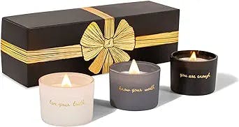 Aromatherapy Home Candle Gift Set. Essential Oils, Wooden Wick, Soy Wax