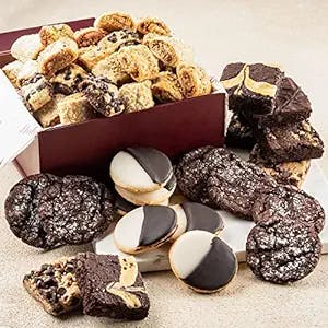 Dulcet Gift Baskets Fresh Baked Grandiose Classic Bakery Gift Box Filled with Chocolate Brownies, Black and White Cookies & Treats Great Gift Basket for Holidays, Sympathy, Get Well, Corporate Gifting & Celebrations with Friends, Family, Men & Women