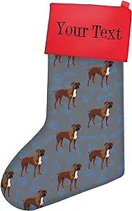 Custom Name Secret Santa Stocking Pet Boxer Dog Themed Gift Personalized Christmas Stocking