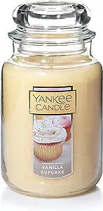 Yankee Candle Vanilla Cupcake Scented, Classic 22oz Large Jar Single Wick Candle, Over 110 Hours of Burn Time