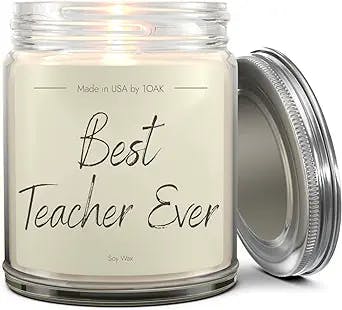 1OAK Vanilla Scented Candles - Teacher Candle Gifts - Teacher Gifts for Women, Men - Best Teacher Christmas Gifts - Teacher Appreciation Gifts - Teacher Presents - Made in USA