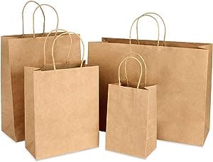 Moretoes 40pcs Brown Paper Bags with Handles Assorted Size Gift Bags, Kraft Paper Bags, Paper Shopping Bags, Craft Bags, Merchandise Bags