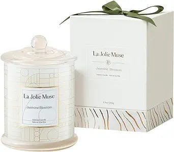 LA JOLIE MUSE Candles Gifts for Women, Mothers Day Candle with Gift Box, Jasmine Scented Candles, Luxury Jar Candles Gifts from Daughter & Son, 70 Hours 10 oz
