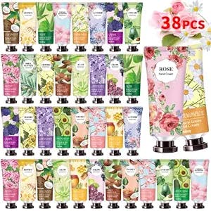 38 Pack Hand Cream Gifts Set For Women and Men,Hand Cream with Shea Butter for Dry Cracked Hands,Moisturizing Hand Lotion Gift Set,Mini Hand Lotion Travel Size in Bulk,Plant Fragrance Natural Scented Hand Care Lotion for Women Mom Girls Her Wife Grandma