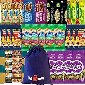 Healthy Snacks for Adults ( 30 Count ) - Bars Nuts and Trail Mix Individual Packs Variety Sampler - Care Package Box Gift Basket Bundle Present for Boys Girls Kids Teens Men Women Food Fruit Assortment Mix College Students Office