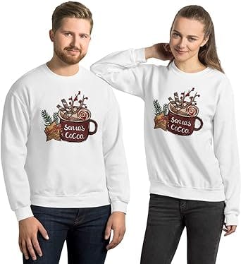 Santa's Cocoa Sweatshirt. Merry Christmas Sweater. New Year, Xmas Eve Pullover, Secret Santa Gift, Holiday Season Outfit Idea