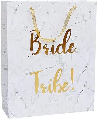 Smiffys 23784 Bride Tribe Gift Bag, Women, White & Gold, One Size