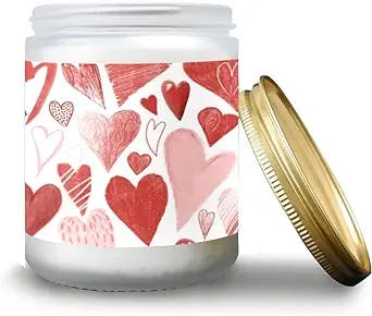 Mother's Day Gift, Chocolate Heart Geometric Romantic Valentines Vanilla Candles Gifts for Mom, 7 OZ Lasting Candles for Home Scented, Aromatherapy Candles
