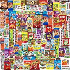 Snacks Variety Pack - Care Package Gift Box - Chips, Candy, Cookies, Crackers Bulk Assortment (160 Count)