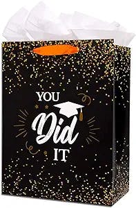 PETCEE Graduation Gift Bags,13" Large Gift Bag with Wrapping Tissue Paper for Graduates Students Him Her 2023 You Did It Graduation Party Favor Bags for College Senior High School 8th Grade Kindergarten Nursing School Party Supplies
