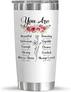 TEEZWONDER Mothers Day Gifts For Women - Christian Gifts For Women - Inspiration Religious Gifts Idea - Birthday Gifts For Women, Mom, Friend, Sister - 20 Oz Stainless Steel Tumbler