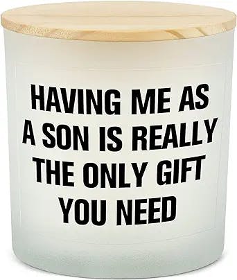 Gifts for Mom Dad from Son - Funny Mother's Day Gifts, Mom Birthday Gift, Father's Day Gift, Best Dad Gift, Unique Christmas Valentines Presents for Mother Father Parents, Lavender Scented Candle