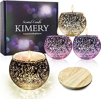 Aromatherapy Candle Set Natural Soy Wax Scented Candle Four Pieces of Aromatherapy Candle Mother's Day Valentine's Day Birthday Relaxation Candle Gift Suitable for Yoga Fragrance Bath