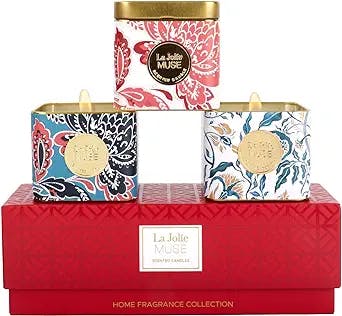 LA JOLIE MUSE Candle Set of 3, Mothers Day Gifts, Natural Soy Candles Gifts for Women, Luxury Scented Candle Set 11.64 oz (3.88oz x 3)