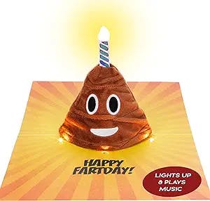 Plush Happy Birthday Card – Plays & Sings a Hilarious Version of the Happy Birthday Song - Lights Up in Sync to Music - 3D Pop Up Birthday Card Funny Birthday Card for Men, Women & Kids