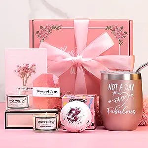 Birthday Gifts For Women, Relaxing Spa Gift Box Basket For Her Mom Sister Best Friend Unique Happy Birthday Bath Set Gift Ideas, Mothers Day Gifts From Daughter Son 30th 40th 50th 60th Self Care Gifts